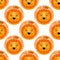 Seamless pattern animal lion face. Funny head muzzle