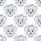 Seamless pattern animal mouse face. Funny head muzzle.