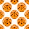 Seamless pattern animal tiger face. Funny head muzzle