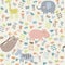 Seamless pattern with animals