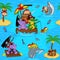 Seamless pattern with animals pirates