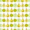 Seamless pattern with apple and pear. Pixel. Embroidery. Vector