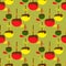 Seamless pattern with apples in the glaze