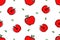 Seamless pattern apples icons. Isolated on White background