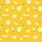 A seamless pattern with apples and pears.