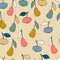 Seamless pattern with apples and pears for surface design, posters, illustrations. Healthy foods, veganism theme