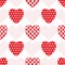 Seamless pattern with applique hearts.