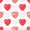 Seamless pattern with applique hearts.