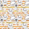 Seamless Pattern with Apricot and Orange Stripe