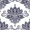 Seamless pattern in Arabic Indian Asian Ethnic style  black on white