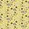 Seamless pattern with archaeological excavations in cartoon style