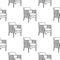 Seamless pattern. Armchair, chair on a white background. Vector illustration