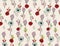 Seamless pattern with arrangement flowers on white background. Patch for fabric textile prints.
