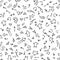 Seamless pattern arrows hand drawn wavy and curved pointers with swirls on a white background