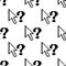 Seamless pattern of arrows and question marks