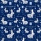 Seamless pattern with Asian elements for happy Chinese new year of the Rabbit 2023