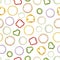 Seamless pattern of assorted ring shaped fruit and vegetable pee