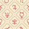 Seamless pattern with astrology symbols planets