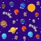 Seamless pattern on the astronomy school theme.