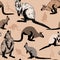 Seamless pattern with Australian kangaroo