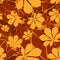 Seamless pattern with autumn chestnut leaves