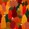 Seamless pattern autumn forest, bright ornament