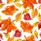 Seamless pattern with autumn leaves