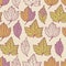 A seamless pattern with autumn leaves of birch, linden, maple. Texture with natural elements.