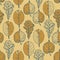 A seamless pattern with autumn leaves of birch, oak, linden. Texture with natural elements.