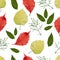 Seamless pattern with autumn leaves. EPS,JPG.