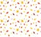 Seamless pattern from autumn leaves painted with watercolors on white background. Coloured bright leaves hand-painted, texture,