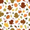 Seamless pattern of autumn symbols