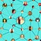 Seamless pattern, avatar faces in social network