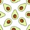 Seamless pattern avocado food decoration. Vegetarian tasty natural. Healthy diet