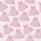 Seamless pattern with baby girl dresses