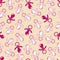 Seamless pattern of baby pacifier, dummy, baby care, vector illustration