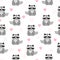 Seamless pattern with baby raccoon and hearts.