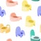 Seamless pattern with baby toilet potty