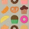 Seamless pattern background bake. Vector.