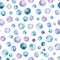 Seamless pattern, background with bubbles, watercolor drawing