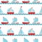 Seamless Pattern Background with Children`s Cute ship. Vector Illustration