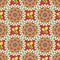 Seamless pattern background. Colorful ethnic round ornamental mandala with lemons. Vector illustration