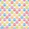 Seamless Pattern Background - Colorful Peace Signs - Vector Illustration