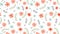 Seamless pattern background with colourful flowers. Cute botanical shapes, leaves, decorative abstract