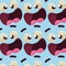 Seamless pattern background with facial expression Vector