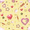 Seamless pattern  background with hearts and stars. Vector illustration. Design wallpaper, fabrics, postal packaging.