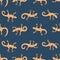 Seamless pattern background with lizards. Vector illustration.