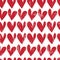Seamless pattern background, love concept with red hearts, paint strokes and splashes