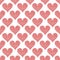 Seamless Pattern Background Red Scribble Hearts - Vector Illustration