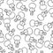 Seamless pattern background snowman. Vector snow man fabric. Christmas holiday.